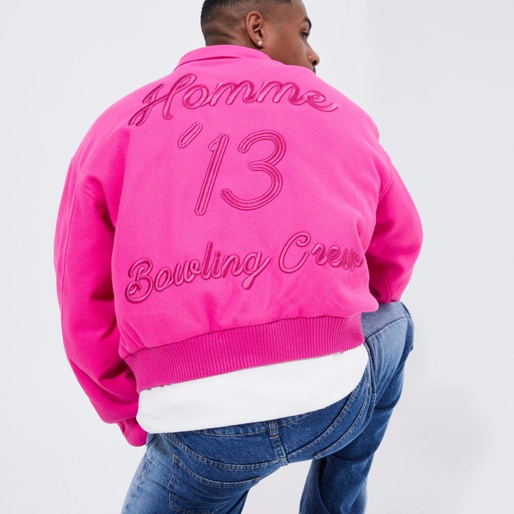BoohooMAN “Homme ‘13 Bowling Crew” Jacket – Size XS